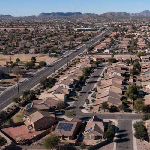 An aerial view of San Tan Valley Arizona.