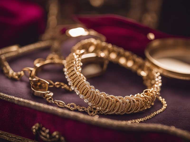 Vintage Bracelets displayed on a velvet surface.